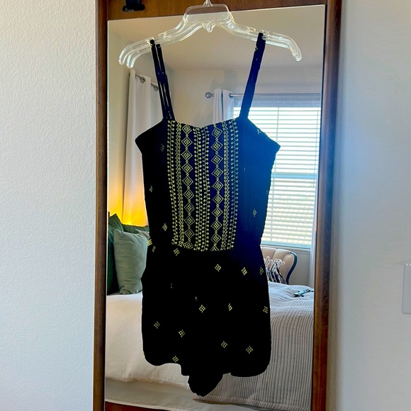 Black and yellow embroidered jumpsuit romper Beach coverup - Picture 1 of 3